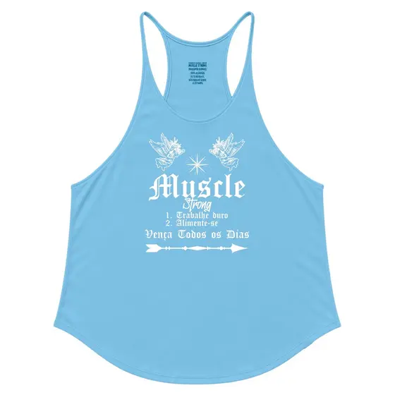 Regata Cavada Muscle Strong Azul Claro Anjo