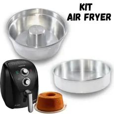 Kits Formas Suiça Com /2Un/3Un e 4 Unidades para Bolo?Pudim + Redonda Torta Fritadeira Air Fryer 3.5LT