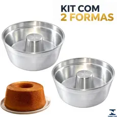 KIT - 2 Formas para Bolo com furo 16,18,20,22,24cm Torta Suíça Pudim bolo