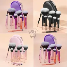 Kit 10 Mini Pincéis para Maquiagem com Estojo Bolsa para Viagem