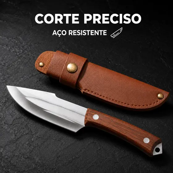 Faca Cutelo Forjado Artesanal Rustico Com Bainha Churrasco Desossar Carne Camping Chefe de Cozinha