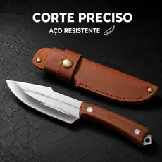 Faca Cutelo Forjado Artesanal Rustico Com Bainha Churrasco Desossar Carne Camping Chefe de Cozinha