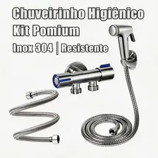 Ducha Higiênica Cromada Com Registro Dupla Saída De Água Multifuncional Prático