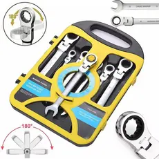 Kit 7 Peças Chave Ferramenta Combinada Catraca Boca Profissional 08 A 19mm