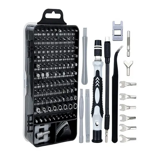 Kit  Ferramentas 115 Peças Jogo Chaves De Fenda Multiuso Celular Notebook Tablet Reparação
