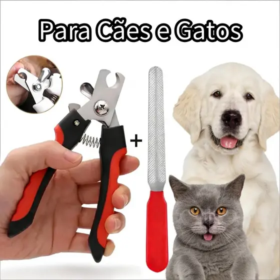 Alicate Pet Cortador Tesoura Unhas Profissional Cães Gatos Porte Médio e Grande