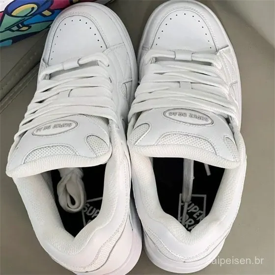 Sapatos De Pão Bebele Chique Sujo Trança Design Tênis Fêmea ins Super Quente All-Match Casual Esportes Brancos D