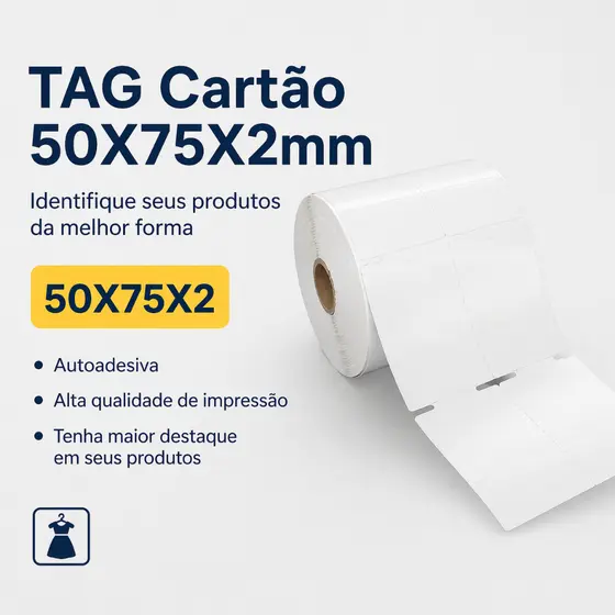 Etiqueta Tag Roupas Cartão 50x75 2 Colunas