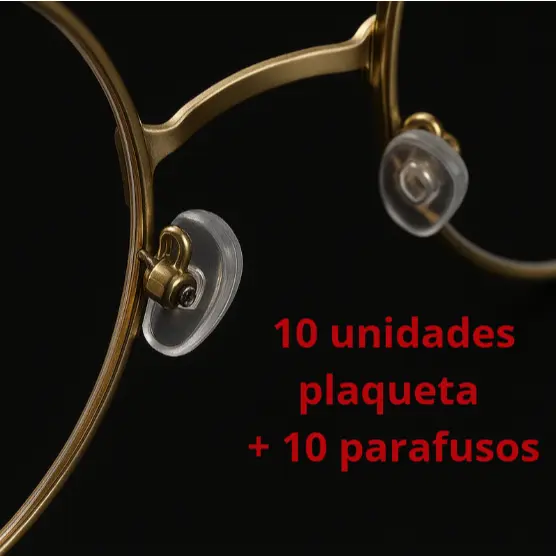 10 Plaquetas De Silicone Para Óculos + 10 Parafusos De Plaqueta /Almofada/Confortável/Antiderrapante
