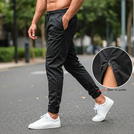 Calça Masculina Tactel com Elastano Jogger Kong