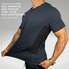 Camiseta Masculina UV 50+ Poliamida Recorte Lateral Toque Geladinho