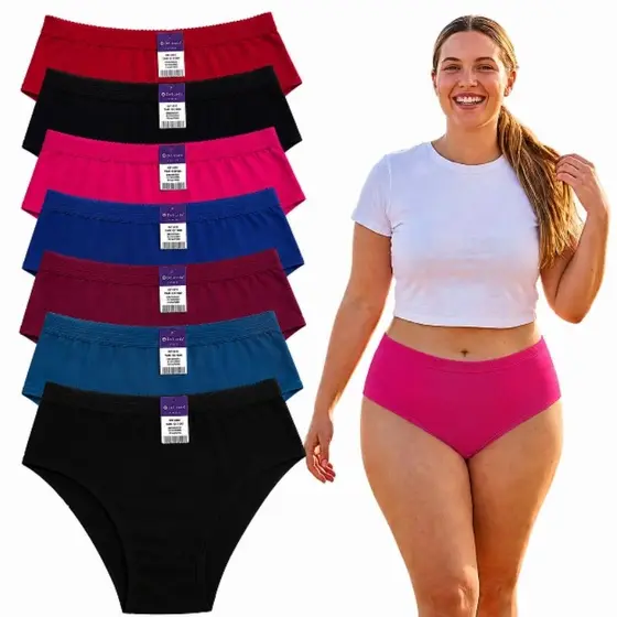 Kit 10 Calçola Plus Size em Microfibra com Forro 100% Algodão ou 5 Calcinhas