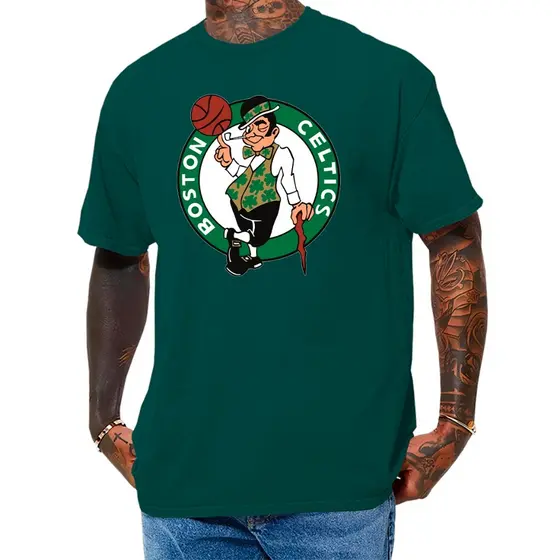 Camiseta Camisa Básica Masculina 100% Algodão Basquete Time Celtics Boston Lançamento