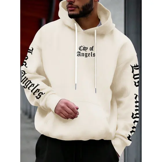 Moletom Blusa De Frio Casaco Canguru Capuz Masculino Los Angeles Streetwear