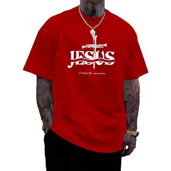 Camiseta Camisa Básica Unissex 100% Algodão Jesus O Amor Me Amou Moda Religiosa