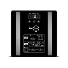 Balança de Banheiro Balança Digital Corporal Com Bioimpedância Simple Tela de Led Cor Preto - FlexInter