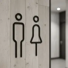 Placa Indicativa Sinalização Banheiro Sanitário Homem Mulher Unissex WC