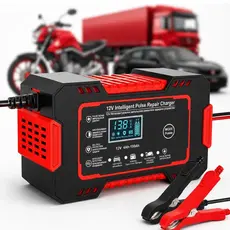 Carregador de bateria 12V automotivo inteligente com Display Digital Automático Energia Reparação Puls