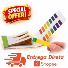 Medidor de pH em Tiras (1 a 14) + Tabela de Cores | Teste de PH Fita PH Papel Ph Medir Ph