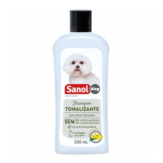 Shampoo Tonalizante De Pelos Claros 500 ml - Sanol Dog