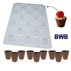 Forma para Copinho de licor Chocolate Doces Finos SP 1273 Cod. 3507 Semiprofissional com Silicone (3 partes) - BWB