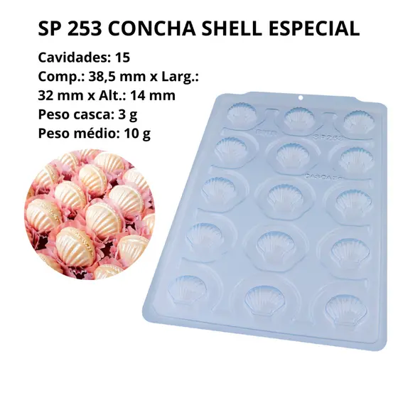 Forma BWB SP253 Concha Shell Especial Silicone 3 Partes Profissional Cod-3512 (SP Especial)
