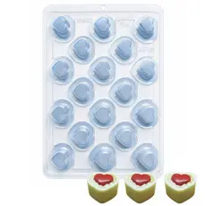 Novidade! Forma Buffet Coração  BWB SP240 | 18 Cavidades | 3 Partes com Silicone | Chocolate Gourmet