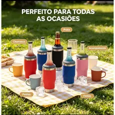 Capo Térmica Refrigerante para Garrafa 2 Tampa Mantém Bebida Gelada, Várias Cores 400/420ML Ga-55