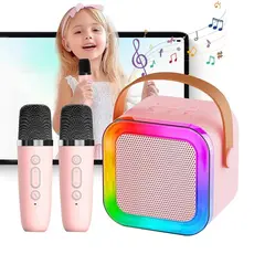 Karaoke Alto-falante Bluetooth com Microfone, Luzes LED e Diversão 1/2 mic  K12