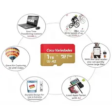 Cartão de Memória MicroSD Classe 10 Ultra 8/16/32/64/128/256/512/1TB para Monitoramento Adaptador P8