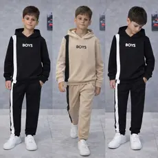 Conjunto Infantil Masculino De Frio Casaco e Calça De Moleton Com Bolso