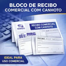 Kit 1 2 3 5 10 Bloco de Recibo Comercial com Canhoto talões com 50 Fls Comércio Autônomos
