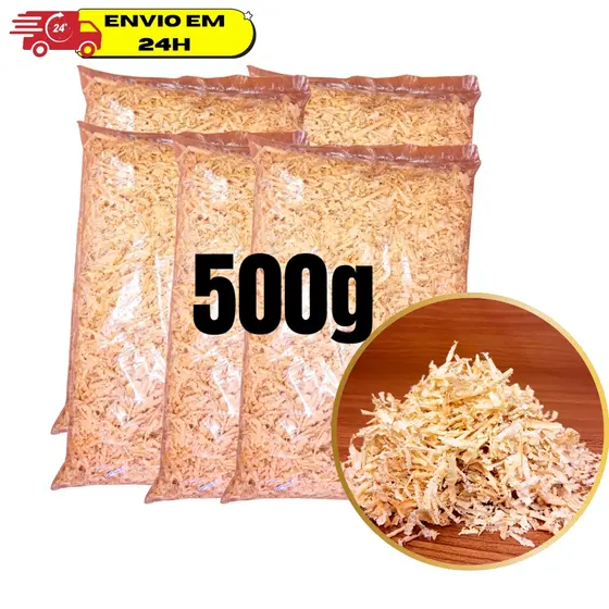 Serragem Madeira Hamster Seca Natural Roedores Composteira 500g