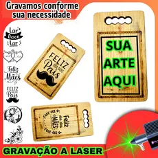 Tabua de Carne Madeira Grande Personalizada Gravação Pinus