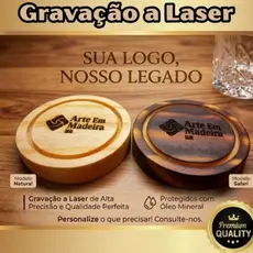 Kit Porta Copos Bolacha Madeira Rústica Descanso De Mesa Posta Tratado Óleo Mineral