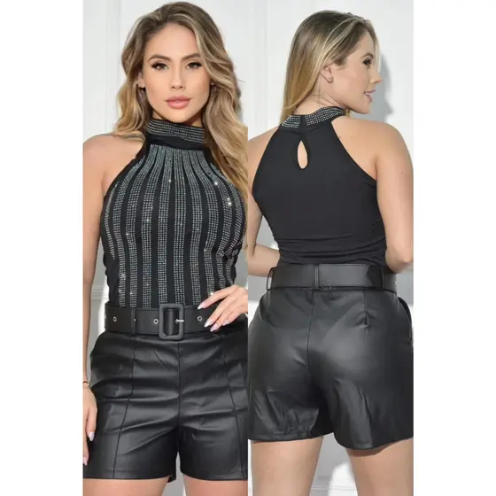 Body gola alta Com brilho Bori feminino maiô bodi juvenil, rodeio Fesa, boddy regata suplex com elastano luxo brilho