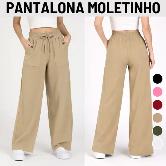Calça Pantalona Moletinho Feminina