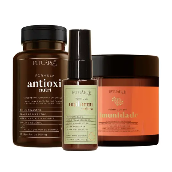 Kit Rituária Ritual Clareador Imunidade Essencial Sérum Suplemento