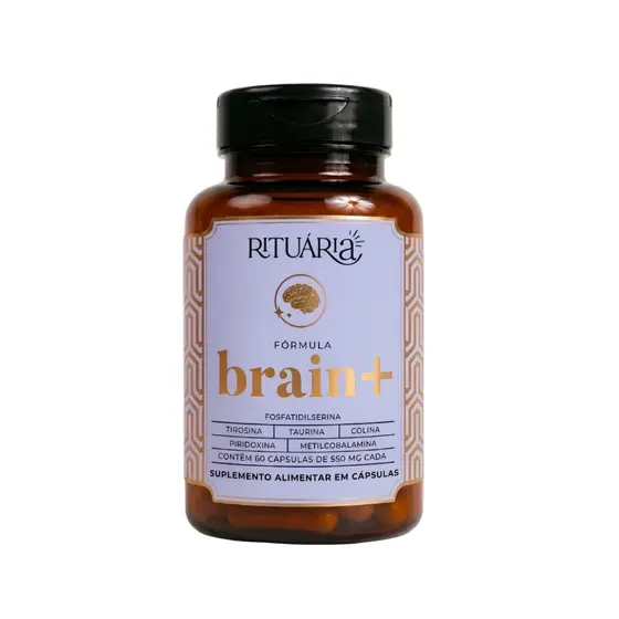 Fórmula Brain+ Nootrópico para melhora do foco sem cafeína 60 cáps   - Rituária