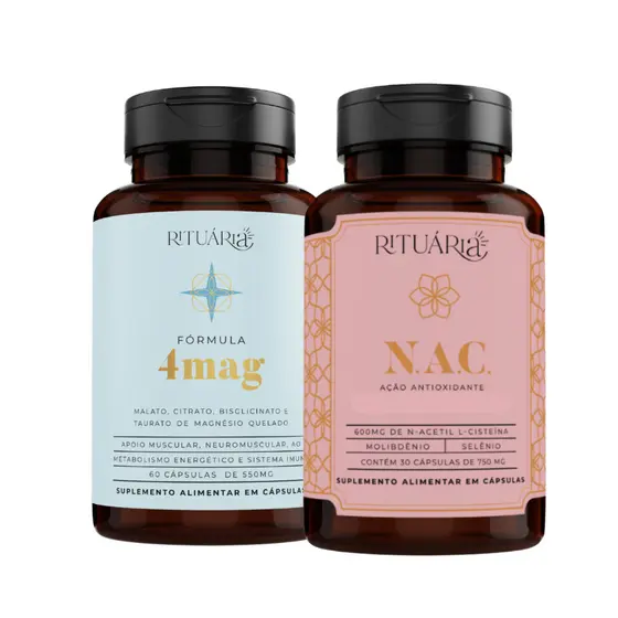 Kit Rituária Magnésio 4Mag + NAC Antioxidante
