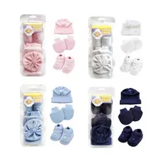 Kit Meu Bebê – Sapatinho, Luva e Touca em Tricot
