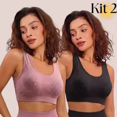 Kit 2 Top Feminino COM BOJO Sem Costura Alça Larga Regata e Tecido Macio e Confortável