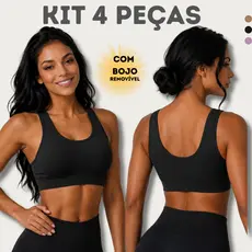 Kit 4 Sutiã TOP Sem Costura COM bojo, Alça Larga Macia e Tecido Confortável uso Diário e Práticas Esportivas