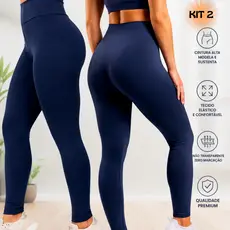 Kit 2 Calça Legging Flanelada Grossa Peluciada Fitness Academia Confortável