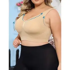 Sutiã Reforçado Top Plus Size Com Bojo Removível Sutiã Soutien Sutian Tamanho Grande Confortável
