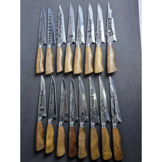 Faca Artesanal 9" Aço Carbono Cabo Madeira Nobre – Unidade | Modelo Surpresa | Alta Resistência
