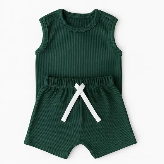 Kit 3 Conjuntos Infantil Ribana Canelada Roupa Infantil Menina Menino Confortável e Estiloso