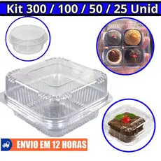 Potes para Docinhos 300/100/50/25 Embalagem Para Bolo Brigadeiro Sobremesas Quadrada ou Redonda