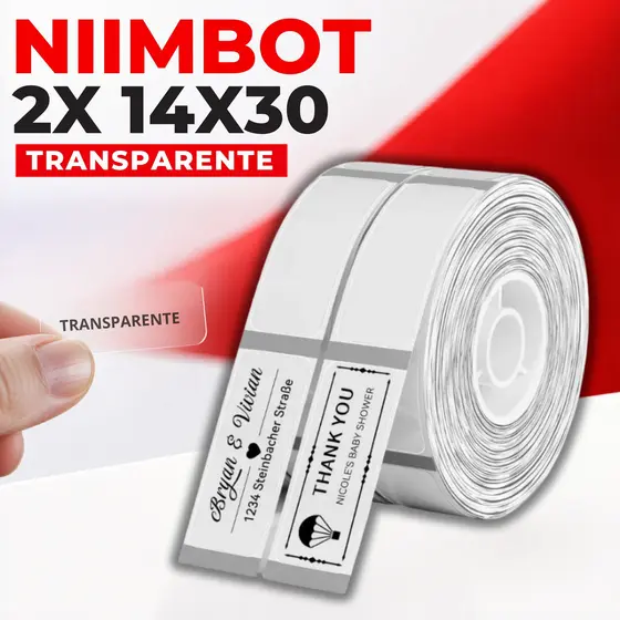 2 Etiqueta Transparente Niimbot D110 D101 D11 14x30mm 210pçs