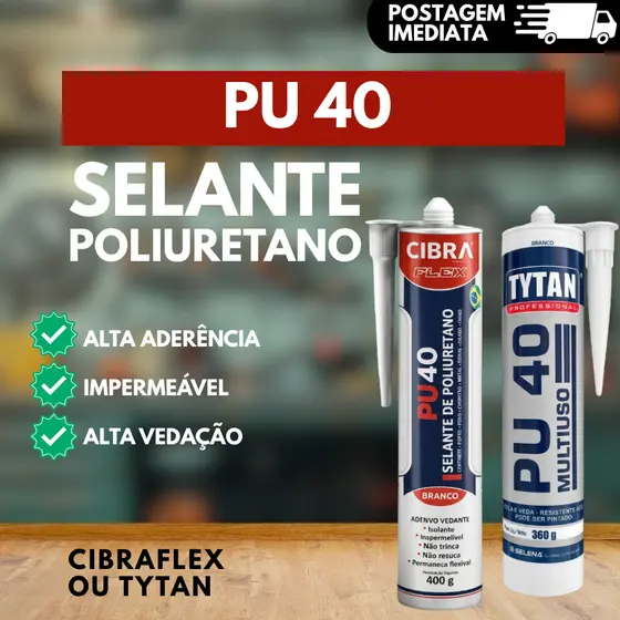Pu 40 Cola Selante De Poliuretano Cibra Flex Tytan Adesivo 400g Branco / Preto Vedante PU